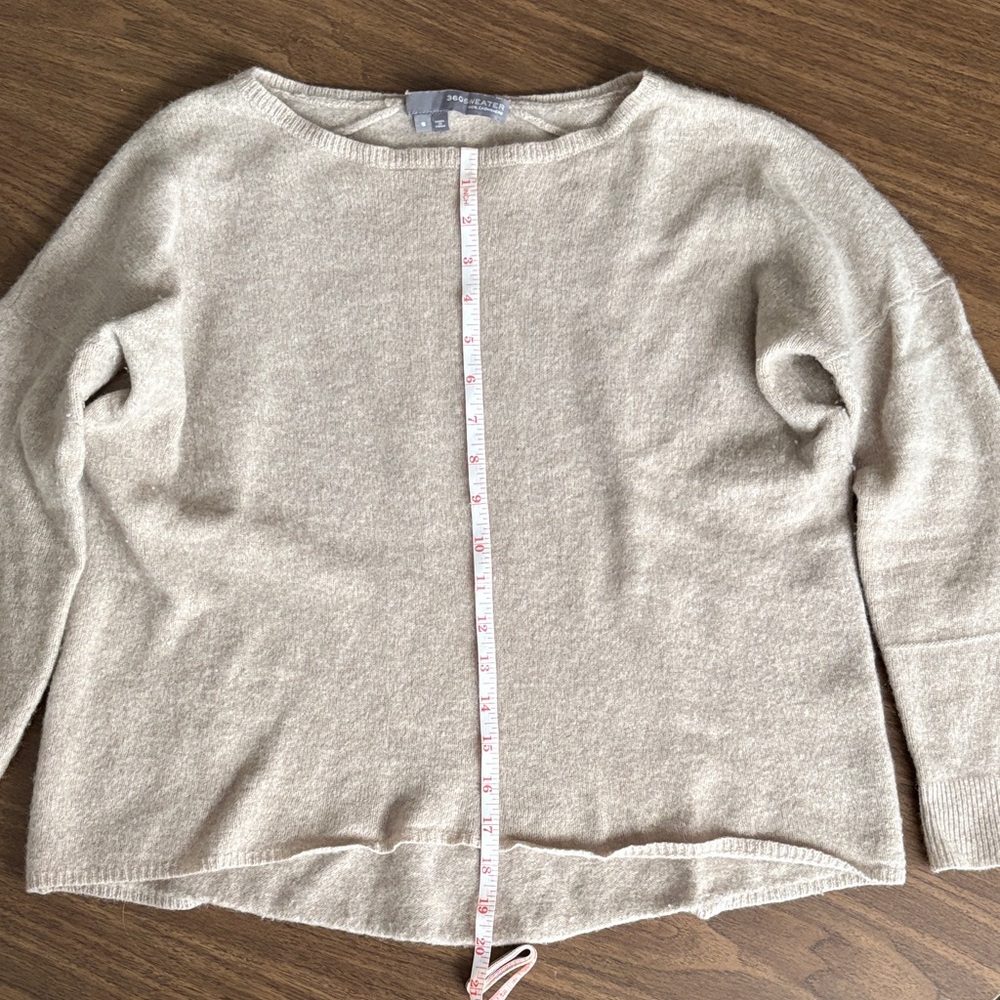 100% Cashmere Beige Boat Neck Sweater